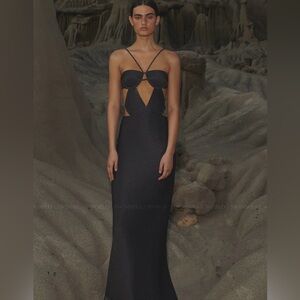 Baobab Collection Black Strapless Cocktail Gown